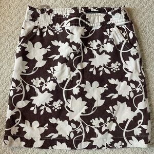 Banana Republic Brown and Cream Floral Skirt